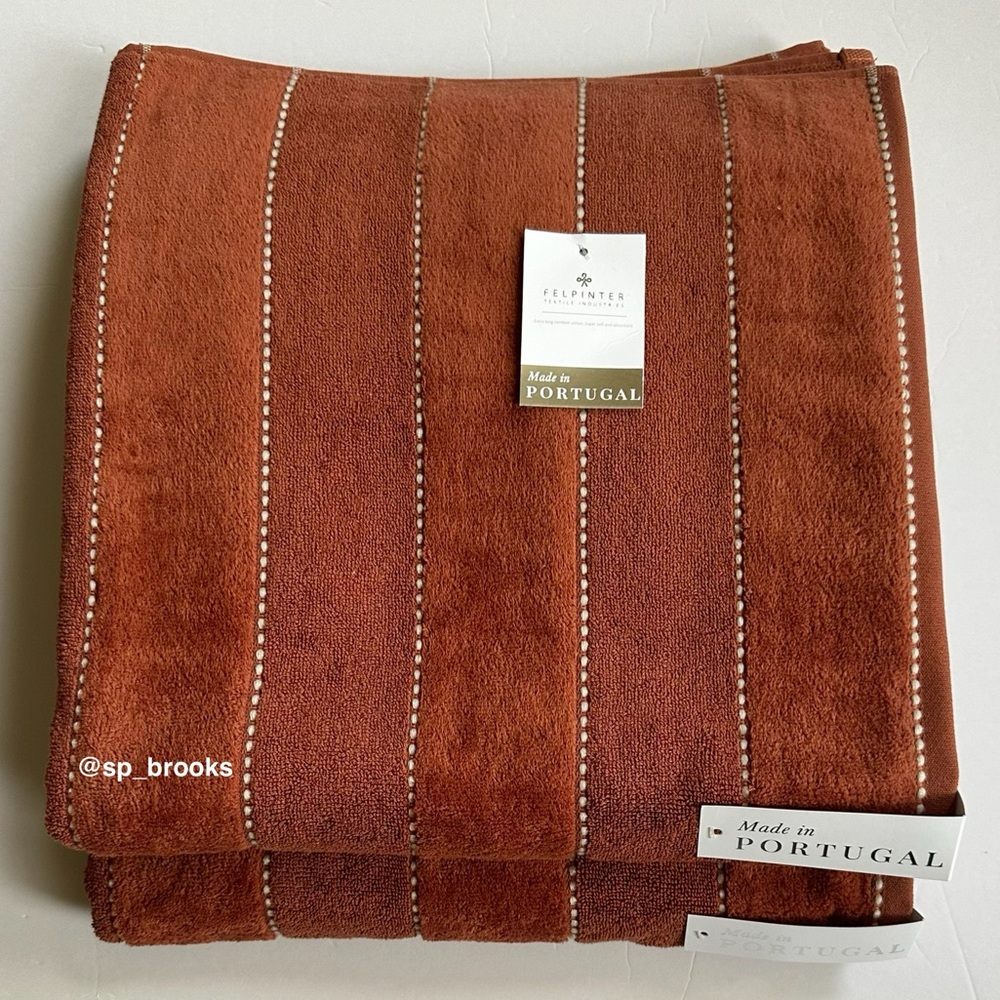 🎁6PC FELPINTER Velour Bath Towel Set - Rust - Cotton, Super Soft & Absorbent - Picture 2 of 11